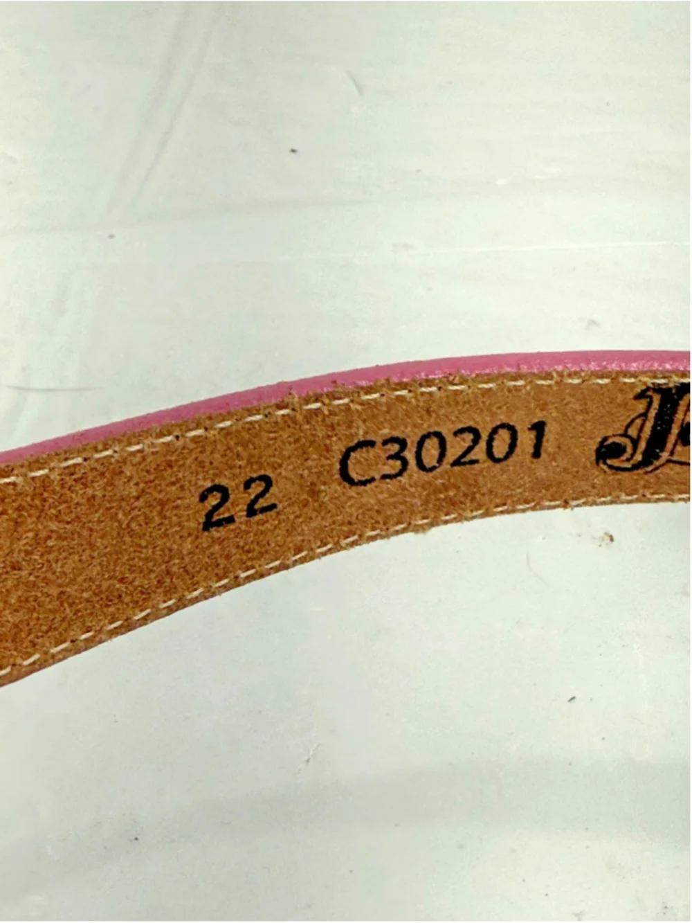 Justin New Lil Beauty Top Grain Leather Belt Size 22 Made In USA Excellent Cond